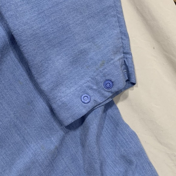 PR 97 Steel Grip FR Snap Shirt 3XL Blue‎ Work Utility Flame Resistant USA Made - Picture 4 of 6